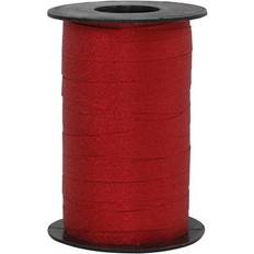 Curling Ribbon, W: 10 mm, glitter, red, 100 m/ 1 roll