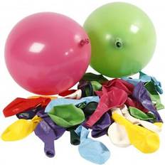 Creativ Company Balloons, Round, D: 23 cm, assorted colours, 100 pc/ 1 pack