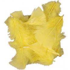 Feathers, size 7-8 cm, yellow, 50 g/ 1 pack