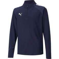 Puma Youth TeamLIGA Quarter-Zip Football Top - Navy/White