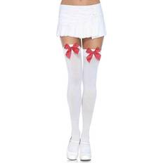 Costumes Leg Avenue White Hold-Ups with Red Bows