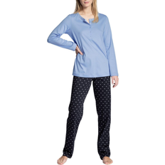 Calida Night Lovers Buttoned Pyjama - Dark Lapis Blue