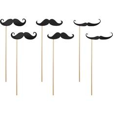 PartyDeco Foto Props Moustaches Sorte 6-pak