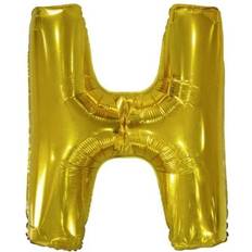 Bokstavballonger Amscan 9909583 9909583-Gold Letter H SuperShape Foil Balloon-38, Gold