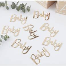 Ginger Ray Gold Foiled Baby Shower Table Scatter, Oh Confetti