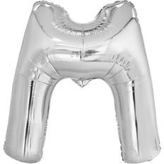 Bokstavballonger Amscan 9909562 9909562-Silver Letter M SuperShape Foil Balloon-44, Silver