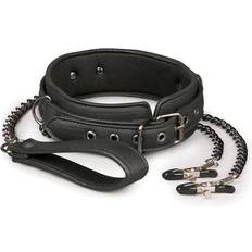 Easytoys Leather Collar With Nipple Chains