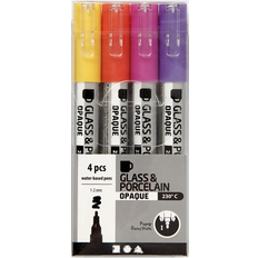 Vannbasert Glass- & porselenspenner Creativ Company Glass and Porcelain Pens Pack of 4 Brights