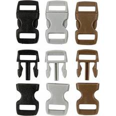 Brune Smykker Creativ Company Click Clasp, L: 29 mm, W: 15 mm, hole size 3x11 mm, black, brown, grey, 100 pc/ 1 pack