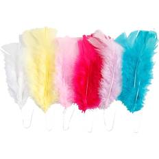 Vannbasert Fjær Creativ Company Feathers, L: 11-17 cm, assorted colours, 18 bundle/ 1 pack