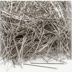 Straight Pins, L: 37 mm, thickness 0,7 mm, silver, 500 g/ 1 pack