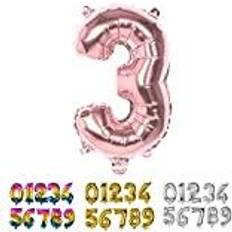 Boland Mylar balloon number '3' (36cm) pink