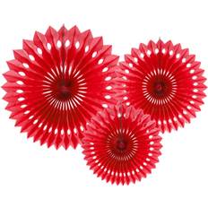 PartyDeco Pappersfjädrar Röda 3-pack