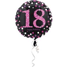 Amscan 3378301 18th Birthday Glittery Pink Standard Foil Balloons-S40-1 Pc