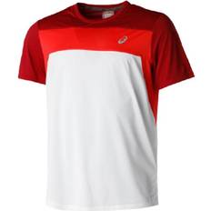 Asics Race Short Sleeve Top Men - Brilliant White/Burgandy