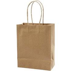 Paper Bag, H: 23 cm, W: 18x9 cm, 125 g, brown, 10 pc/ 1 pack