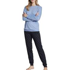 Calida Night Lovers With Cuff Pyjama - Dark Lapis Blue