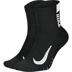 Nike Dame Sokker Nike Multiplier Running Ankle Socks 2-pack - Black/White