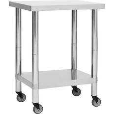 Stainless Steel Furniture vidaXL 51634 Trolley Table 11.8x31.5"