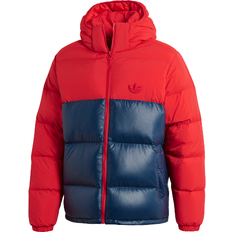 Adidas Down Regen Hooded Blocked Puffer Jacket - Scarlet/Collegiate Navy