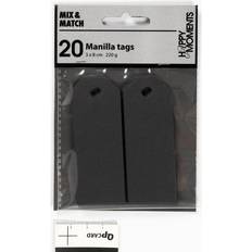 Gavelapper Manila Tags, size 3x8 cm, 220 g, black, 20 pc/ 1 pack