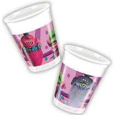 Procos trolls junior party cups 200 ml vit/rosa 8 bitar