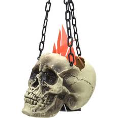 Europalms Halloween Flaming Skull, 45x21x15cm