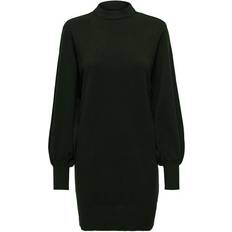 Only Labelle Life Long Sleeved Knitted Dress - Green/Raisin