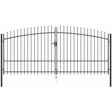 vidaXL Double Door Fence Gate with Spear Top 400x225cm