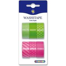 PlayBox 2471134 Washi Tape, Set of 6 Pieces, Color-Green & Pink