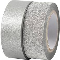 Sølv Håndtverk Design Tape, W: 15 mm, silver, 2 roll/ 1 pack
