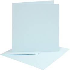 Creativ Company Cards and envelopes, card size 15,2x15,2 cm, envelope size 16x16 cm, 220 g, light blue, 4 set/ 1 pack