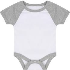 Larkwood Baby's Essential Short Sleeve Baseball Bodysuit - White/Heather Grey