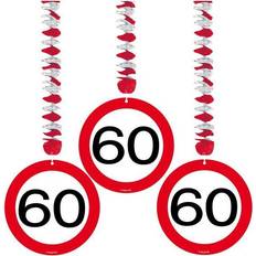 Folat Traffic Sign 60th Party Hanging Decor 3 Birthday Decoration party birthday sign traffic decoration 60th 3 hanging