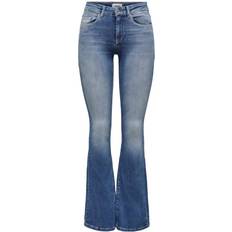 Chinos - Dame Bukser & Shorts Only Blush Life Mi Flared Bootcut Jeans - Blue/Medium Blue Denim