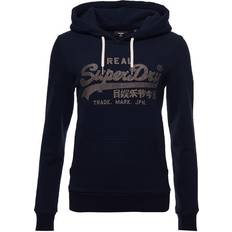 Superdry Vintage Logo Boho Sparkle Hoodie - Eclipse Navy