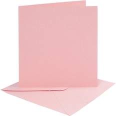 Creativ Company Cards and envelopes, 15,2x15,2 cm, 16x16 cm, 220 g, rose, 4 set/ 1 pack