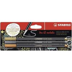 Stabilo Pen 68 Metallic Gold Silver and Copper PK3