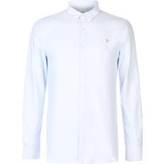 FARAH Brewer Slim Fit Organic Cotton Oxford Shirt - Sky Blue