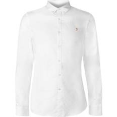 FARAH Brewer Slim Fit Organic Cotton Oxford Shirt - White