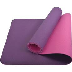 Yogautstyr Schildkröt Fitness Unisex's Bi-Color Yoga Mat 4 mm Bicolor, Carry Bag, Violet/Pink, 960069, Medium