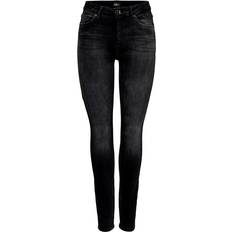 Only Blush Life Mid Skinny Fit Jeans - Black/Black Denim