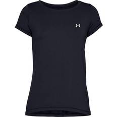 Damen Basisschicht Under Armour HeatGear Armour Short Sleeve T-shirt Women - Black/Metallic Silver