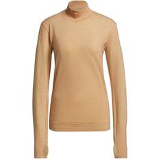 Beige Basisschicht-Oberteile adidas Primeknit Mid Layer Shirt Women - Ambient Blush Mel/Pulse Yellow
