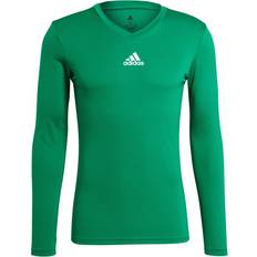 Fußball - Herren Basisschicht-Oberteile Adidas Team Base Top langarm Dunkelgrün