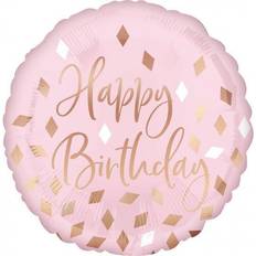 Amscan 4211601 Happy Birthday Rose Gold Round Foil Balloon-1 Pc