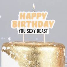 Ginger Ray Cake Candle Happy Birthday You Sexy Beast 1-pack