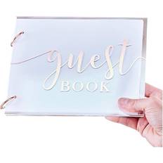 Gjestebøker Ginger Ray Rose Gold and Clear Acrylic Wedding Guest Book