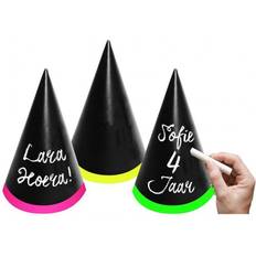 Folat 63704 Party Hats for Writing Pack of 6 Unisex Adult, Multi-Coloured