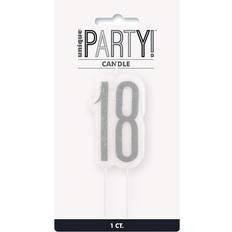Unique Party 83865 Black Glittery 18th Birthday Pick Candle 1 Pc, Age 18